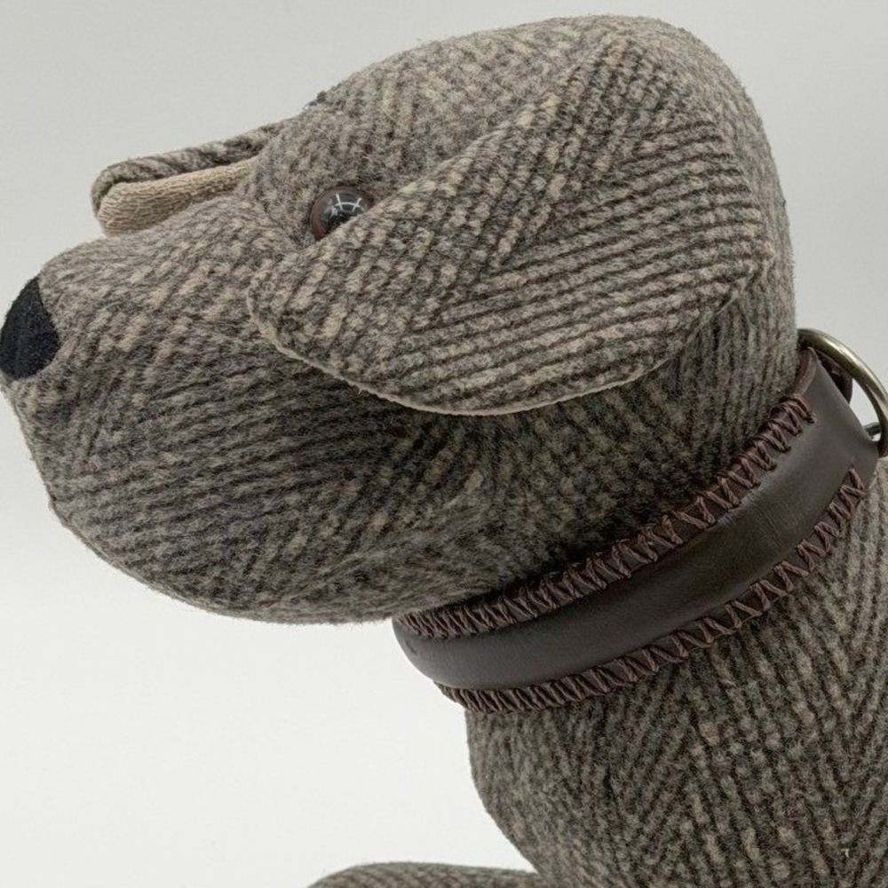 Myra Bag Dark Brown Leather Whipstitch Dog Collar Western Style Pet SMALL